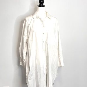 Zara long white poplin shirt size S